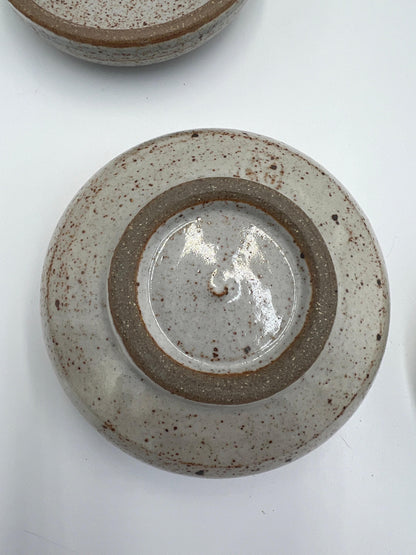 Trinket Dishes: Vintage Floral Pottery - Green White and Brown Blue