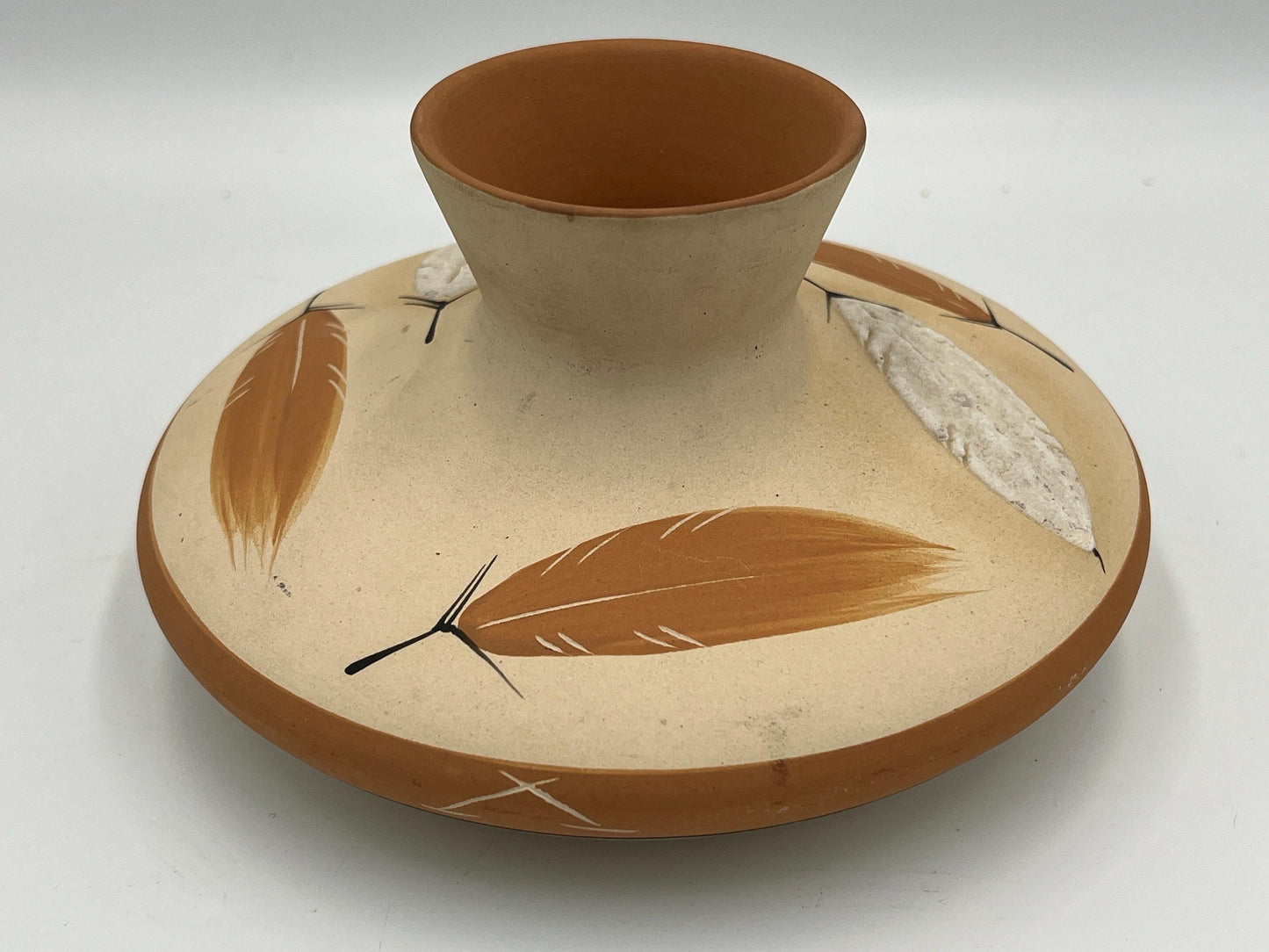 Desert Pueblo Pottery Vase, Native American Hand-Painted (Vintage Buckskin)