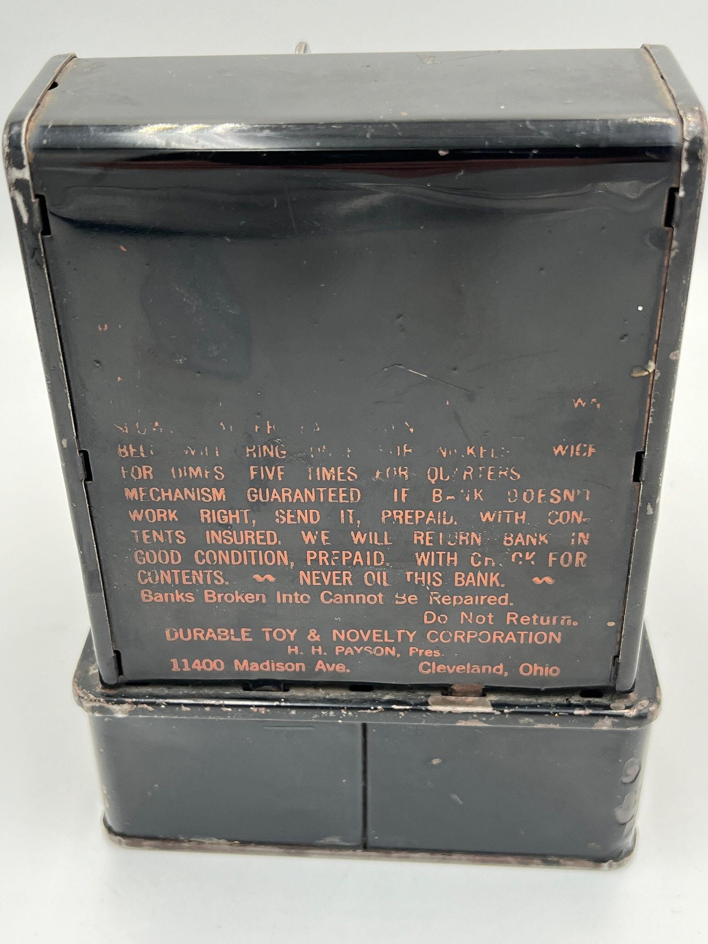 Uncle Sam Register Bank: Retro Black Metal - Vintage Coin Holder