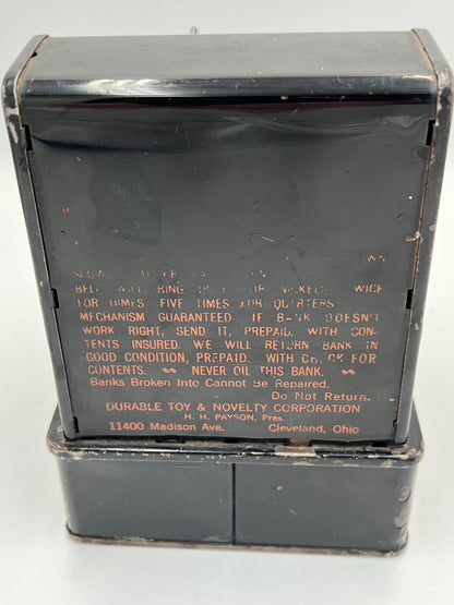 Uncle Sam Register Bank: Retro Black Metal - Vintage Coin Holder