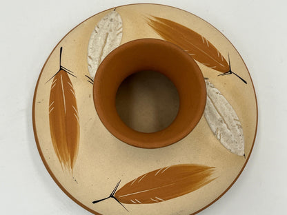 Desert Pueblo Pottery Vase, Native American Hand-Painted (Vintage Buckskin)