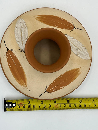 Desert Pueblo Pottery Vase, Native American Hand-Painted (Vintage Buckskin)