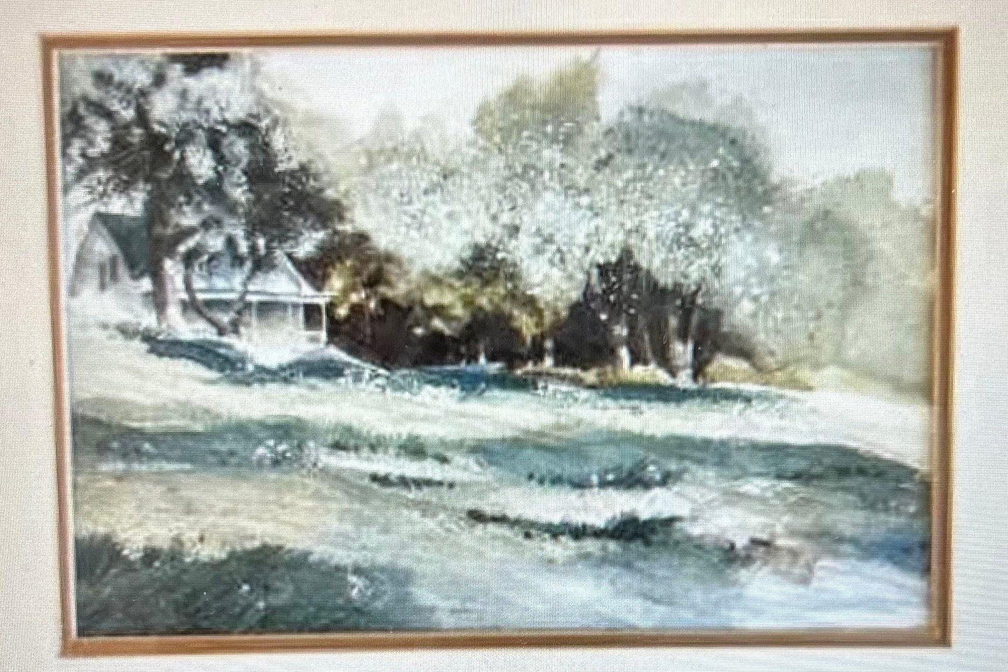 Winter Watercolor Art Print - Snow Scene Landscape by David Nichols