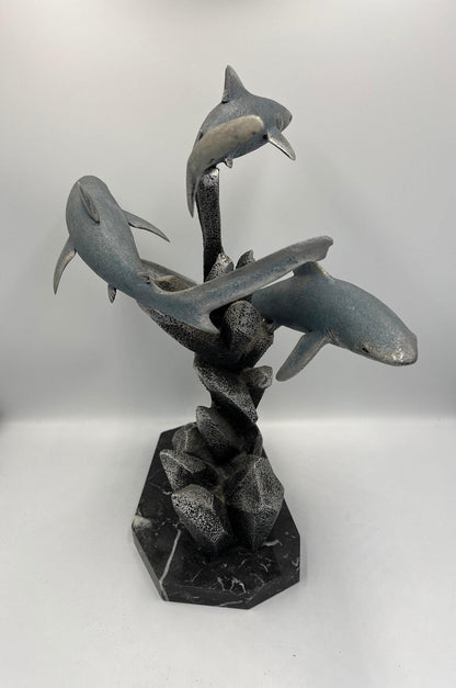 Shark Sculpture: Danny Brower Marine Art (1992 Vintage Piece)