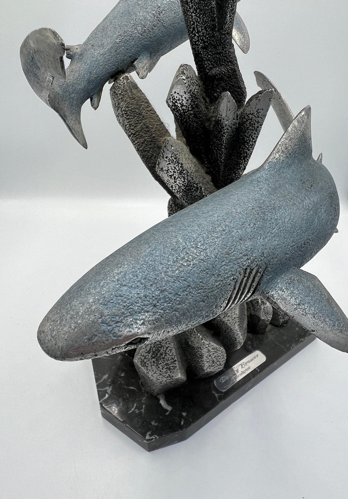 Shark Sculpture: Danny Brower Marine Art (1992 Vintage Piece)