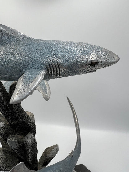 Shark Sculpture: Danny Brower Marine Art (1992 Vintage Piece)