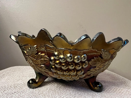 Vintage Northwood Amethyst Grape & Cable Bowl