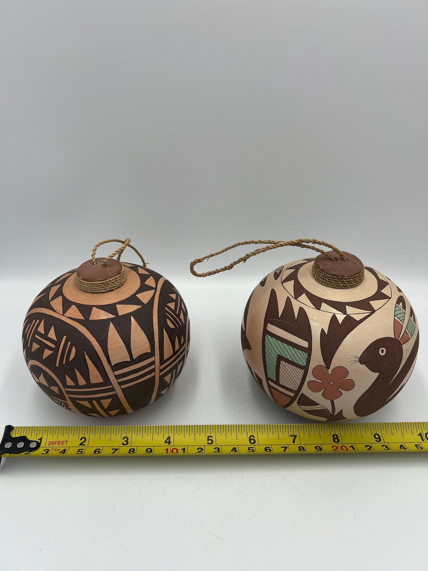 Pueblo Pottery Wall Art: Vintage Hand-Painted Pair - Rustic Southwest