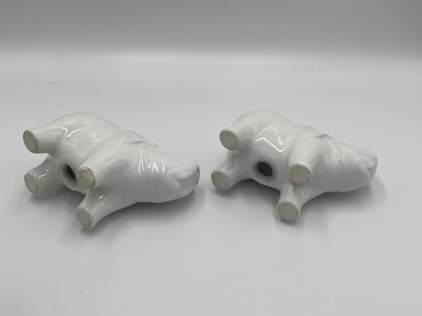 Salt and Pepper Shakers: Vintage Elephant Design - Ceramic White
