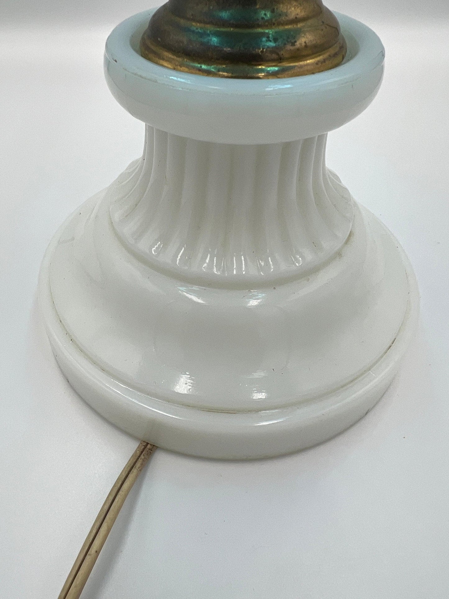 Hurricane Lamp - Blue and milk glass. Vintage!