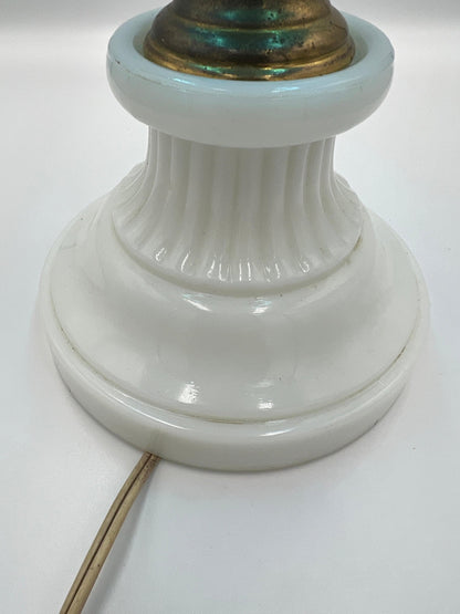 Hurricane Lamp - Blue and milk glass. Vintage!