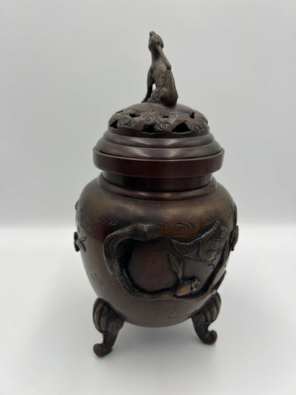 Chinese bronze 3-footed censer / incense burner