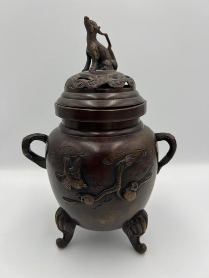 Chinese bronze 3-footed censer / incense burner