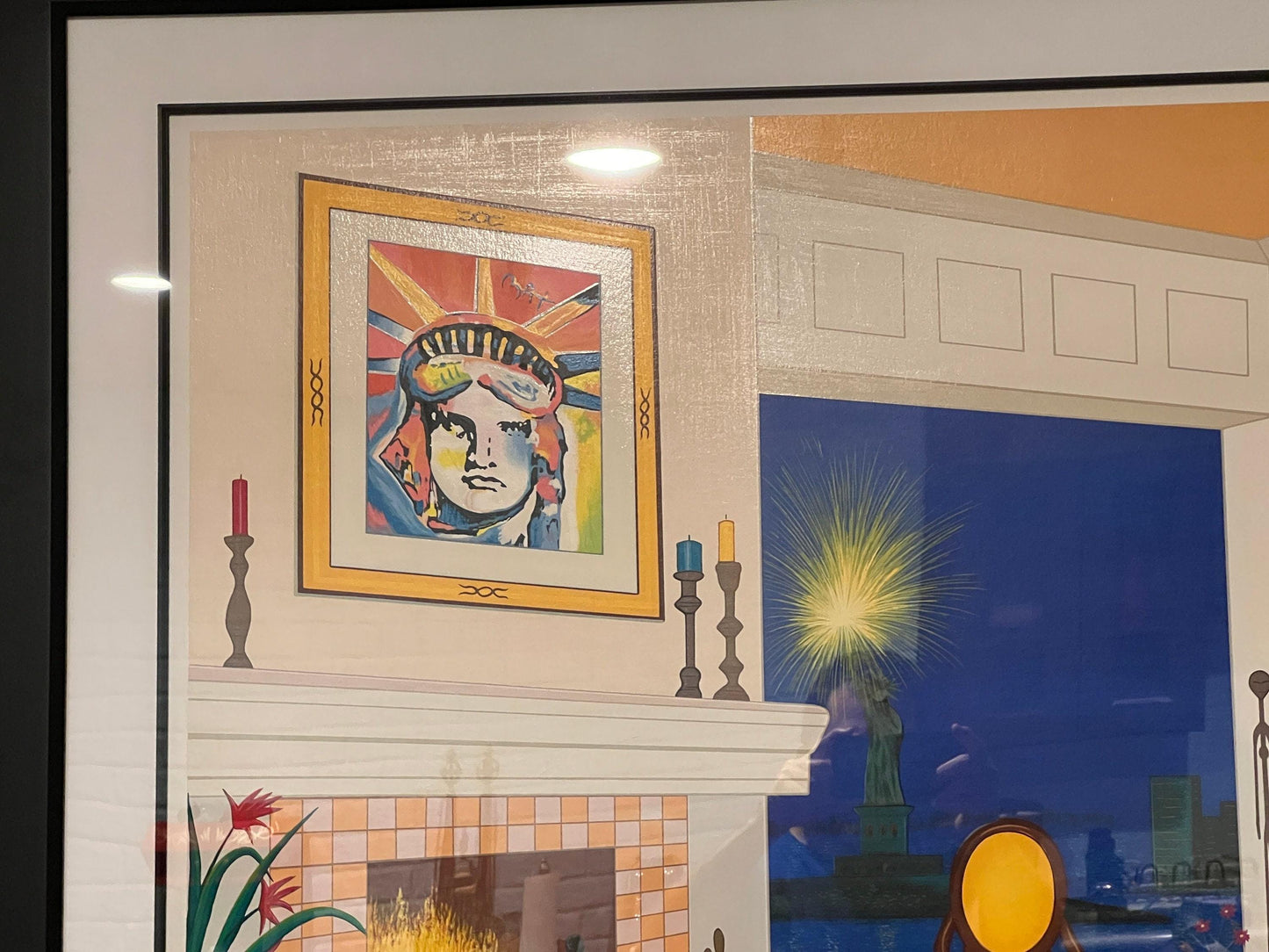 Fanch Ledan Art Print - Signed Interior with Liberty, Framed Wall Decor