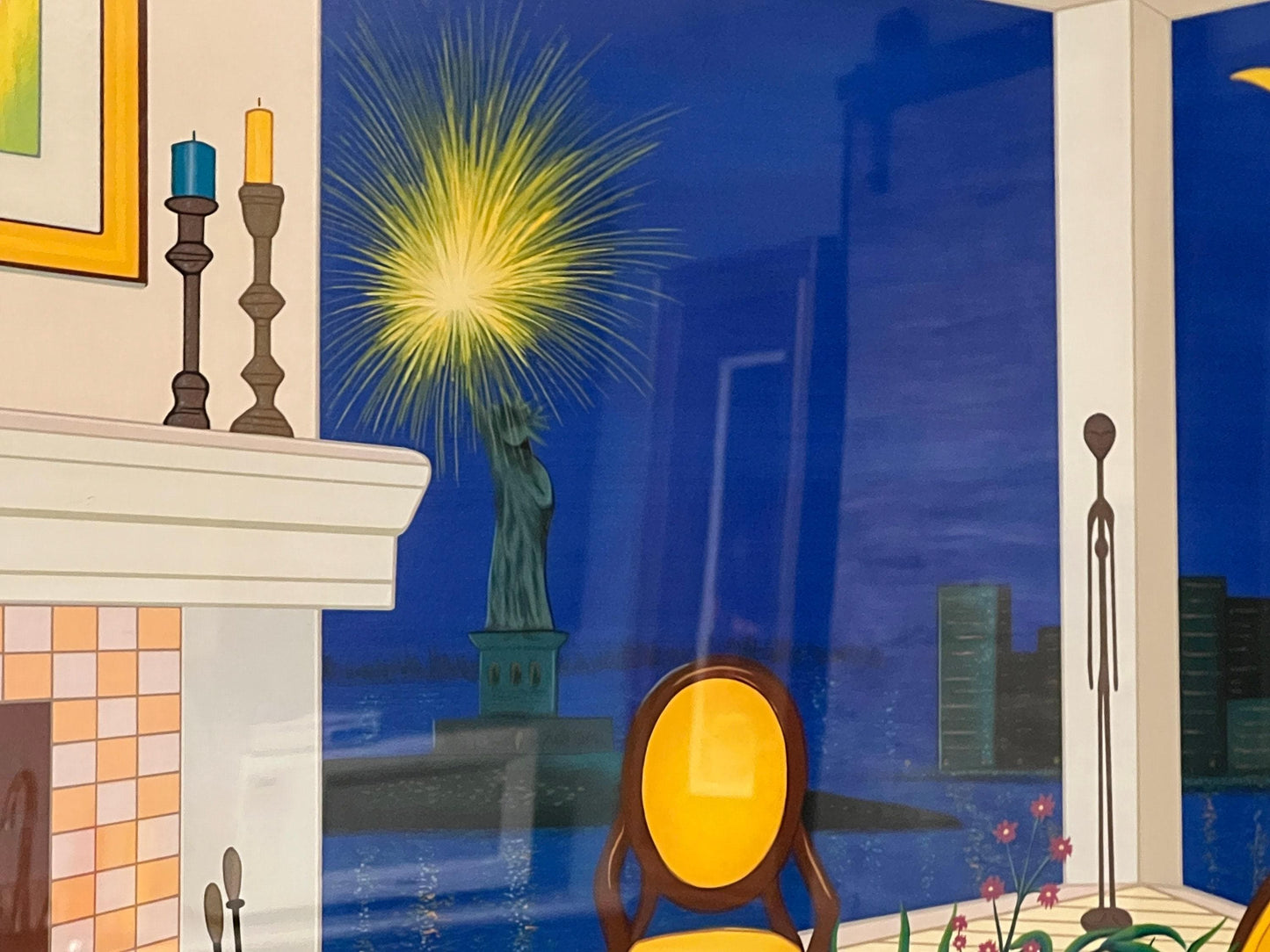 Fanch Ledan Art Print - Signed Interior with Liberty, Framed Wall Decor