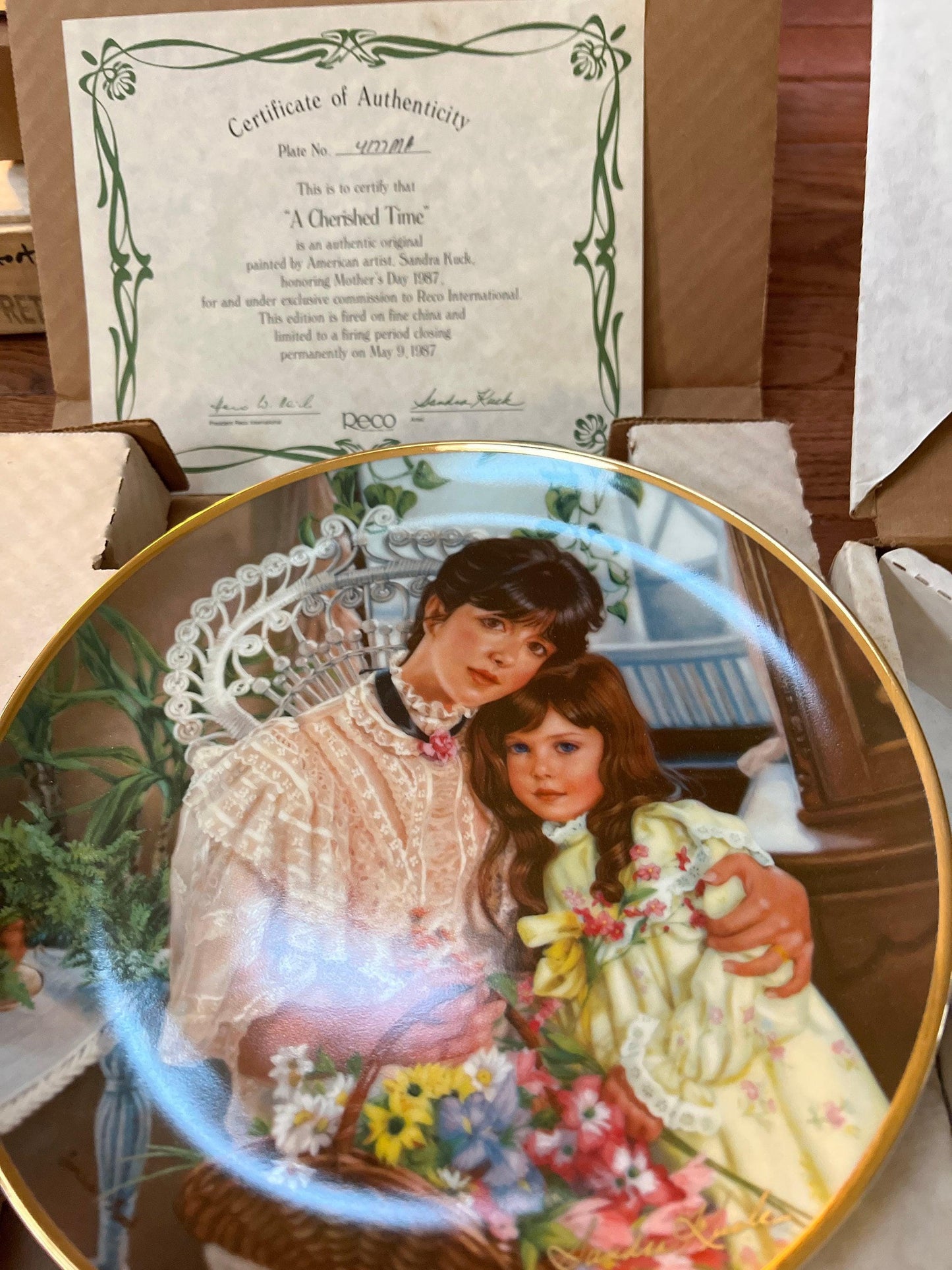 Mother's Day Collectible Plate: Sandra Kuck Floral Design - Limited Edition