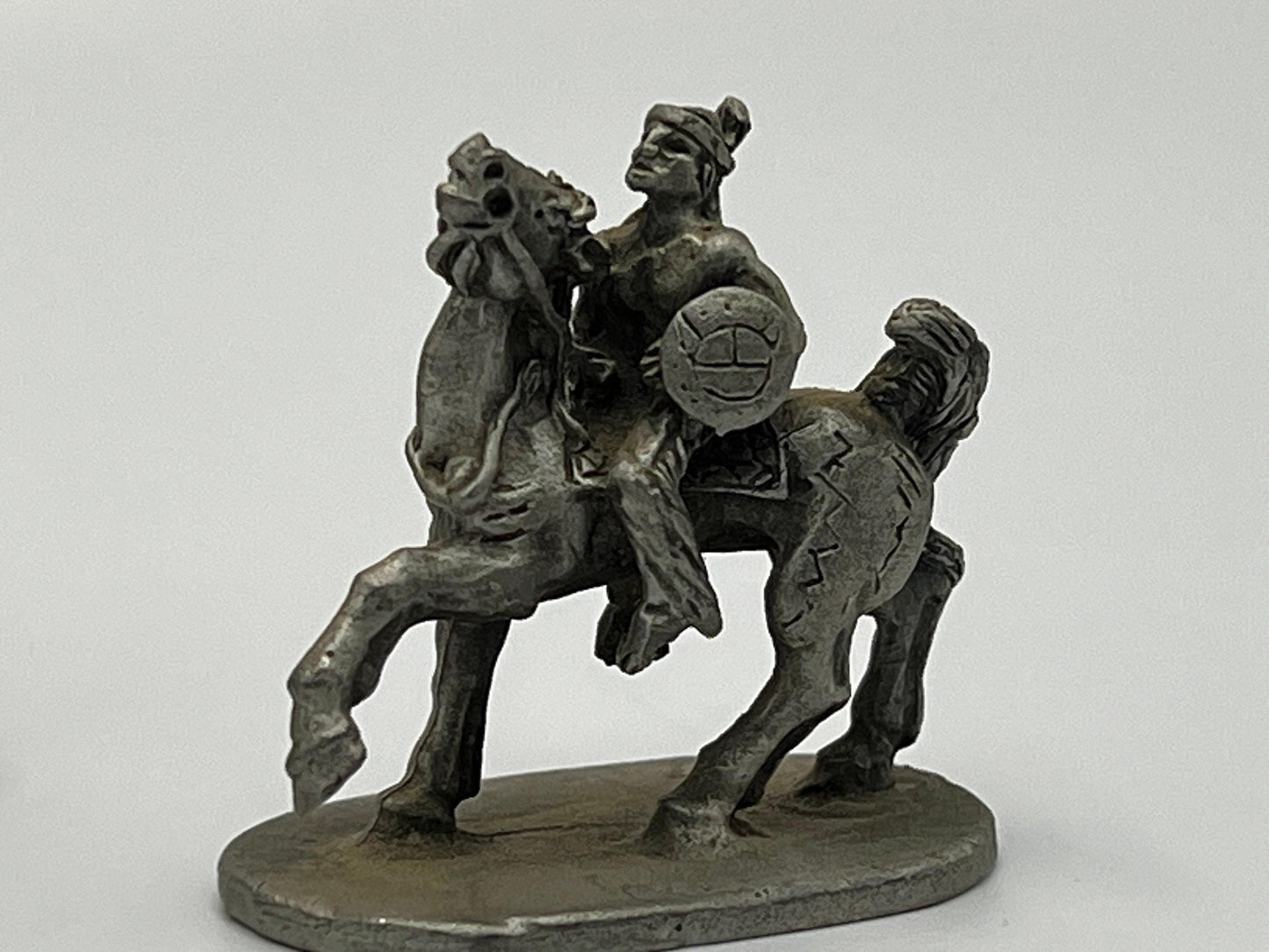 Western Pewter Figurines, Buffalo and Soldier, End of the Trail (Vintage Art)