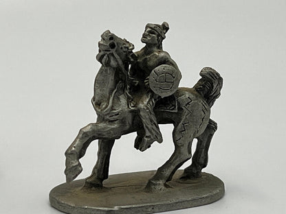 Western Pewter Figurines, Buffalo and Soldier, End of the Trail (Vintage Art)