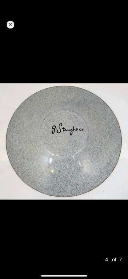 Vintage G Stoughton Art Plates - Hand Painted Crane Design