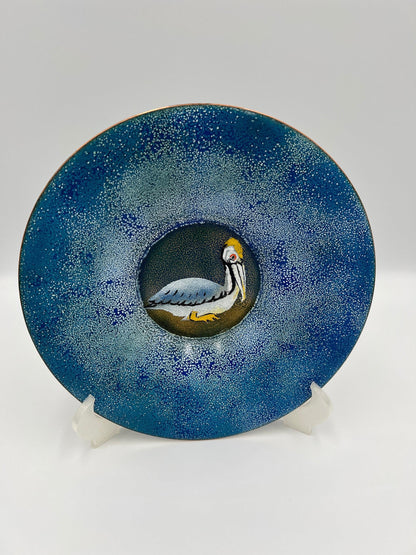 Vintage G Stoughton Art Plates - Hand Painted Crane Design
