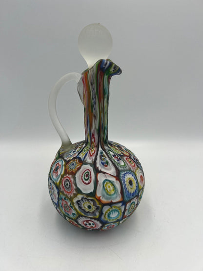 Vintage Murano Millefiori Cruet: Hand Blown Italian Art Glass