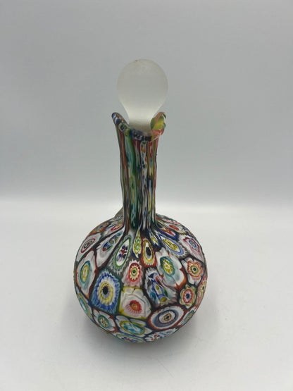 Vintage Murano Millefiori Cruet: Hand Blown Italian Art Glass
