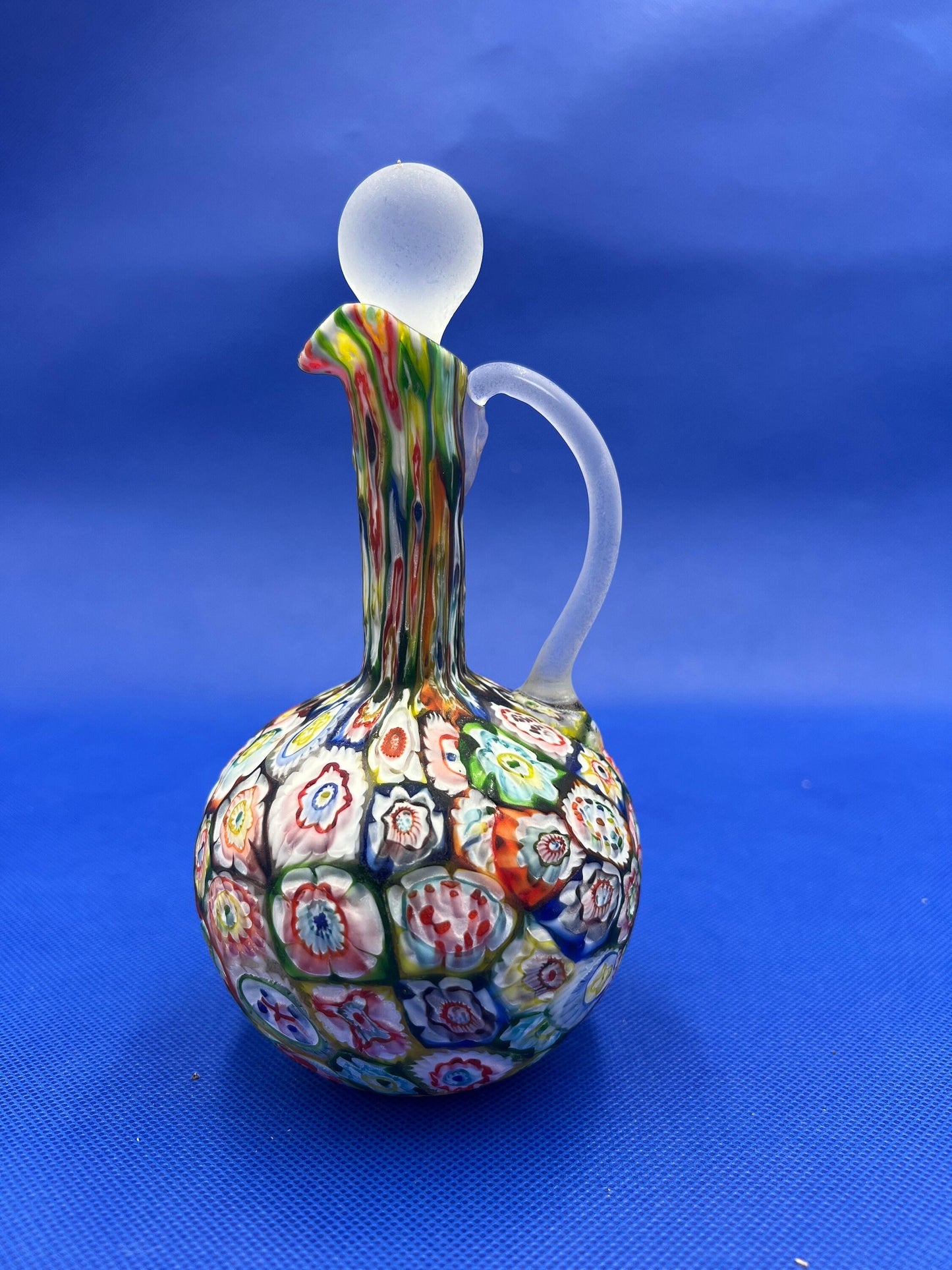 Vintage Murano Millefiori Cruet: Hand Blown Italian Art Glass