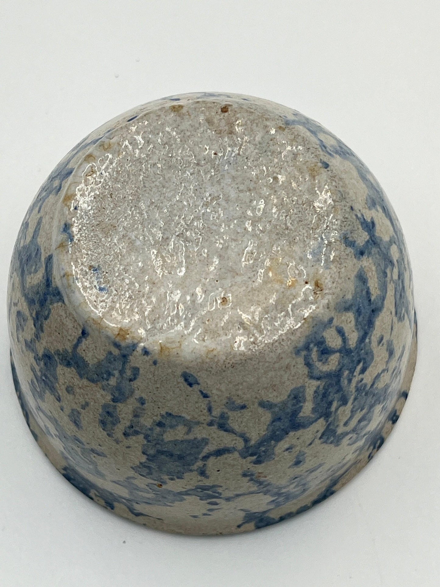 Primitive Salt Glazed Pot, Blue and White Rustic Style (3" Small Size)