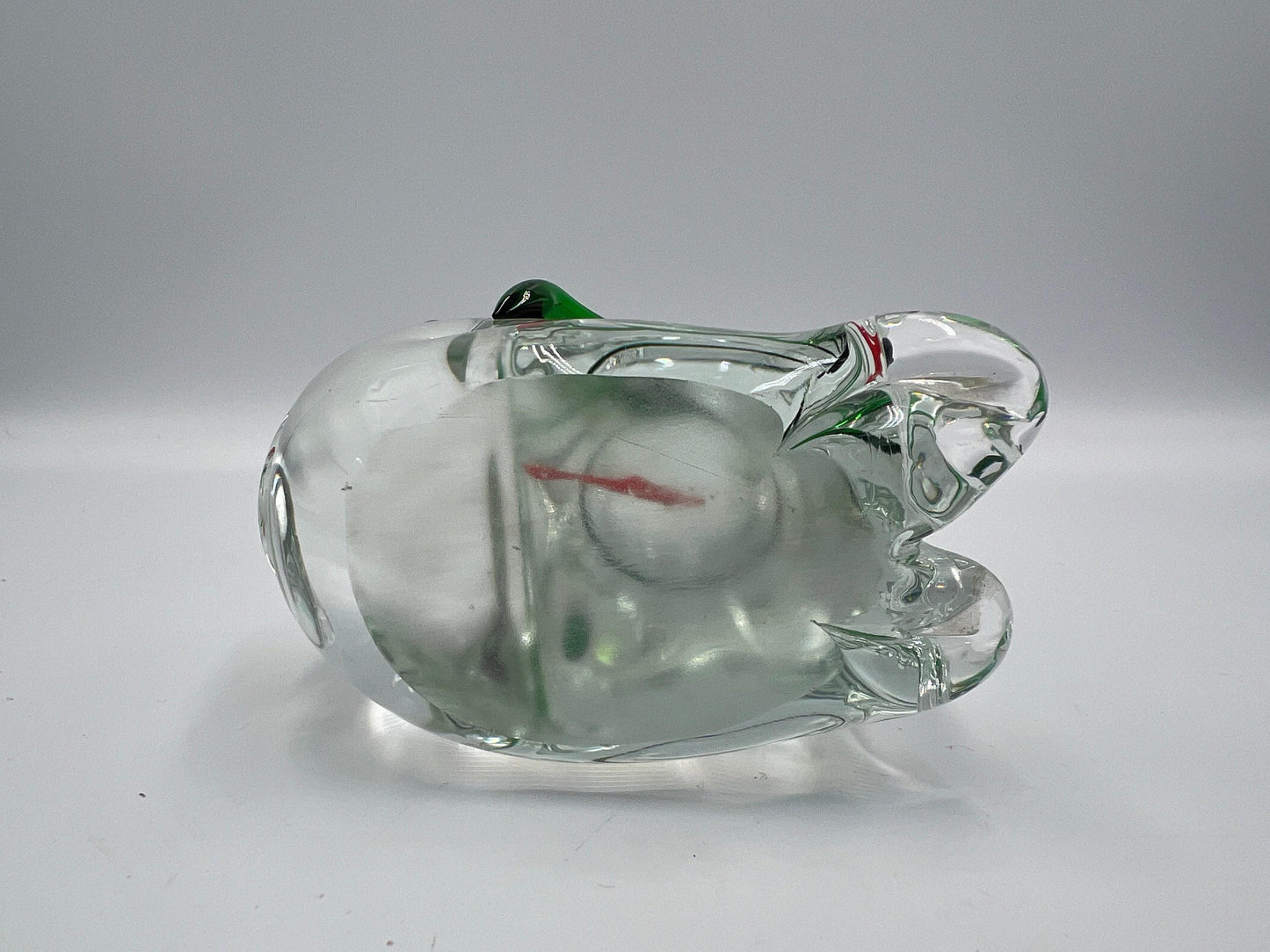 Murano Style Glass Cat Figurine - Whimsical Fish Design