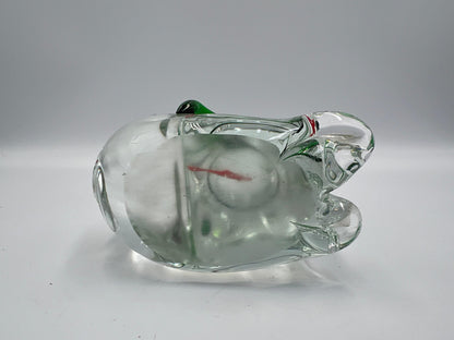 Murano Style Glass Cat Figurine - Whimsical Fish Design