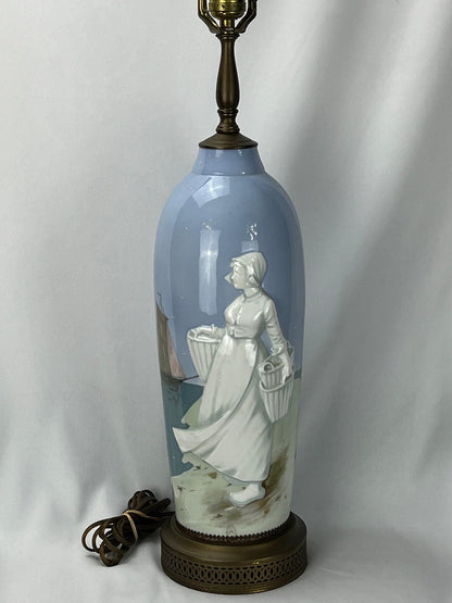 Vintage Royal Copenhagen Lamp - Hand-Painted Ocean and Ship Design