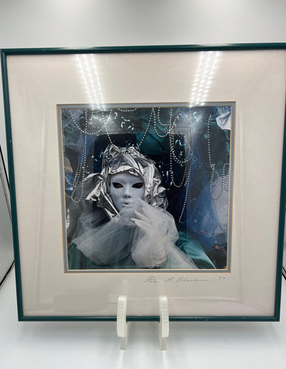 Vintage Venice Carnival Photo - Framed 1997 Wall Art