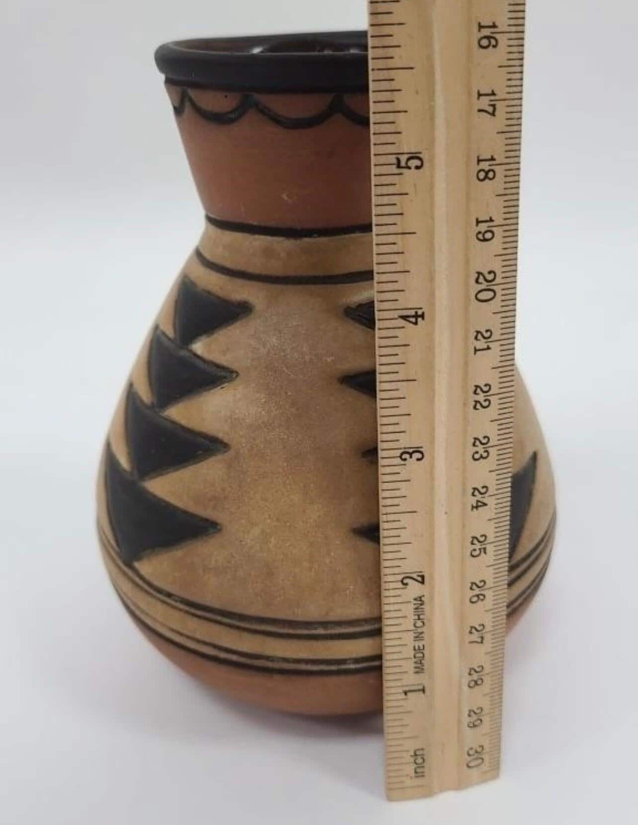 Weller Souevo Vase 5.5" Pottery Antique Art & Crafts Native American Design