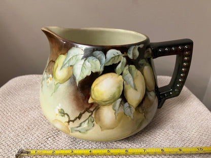 Bavarian, Hand-Painted Cider/Lemonade Pitcher/Jug with 6 cups VINTAGE