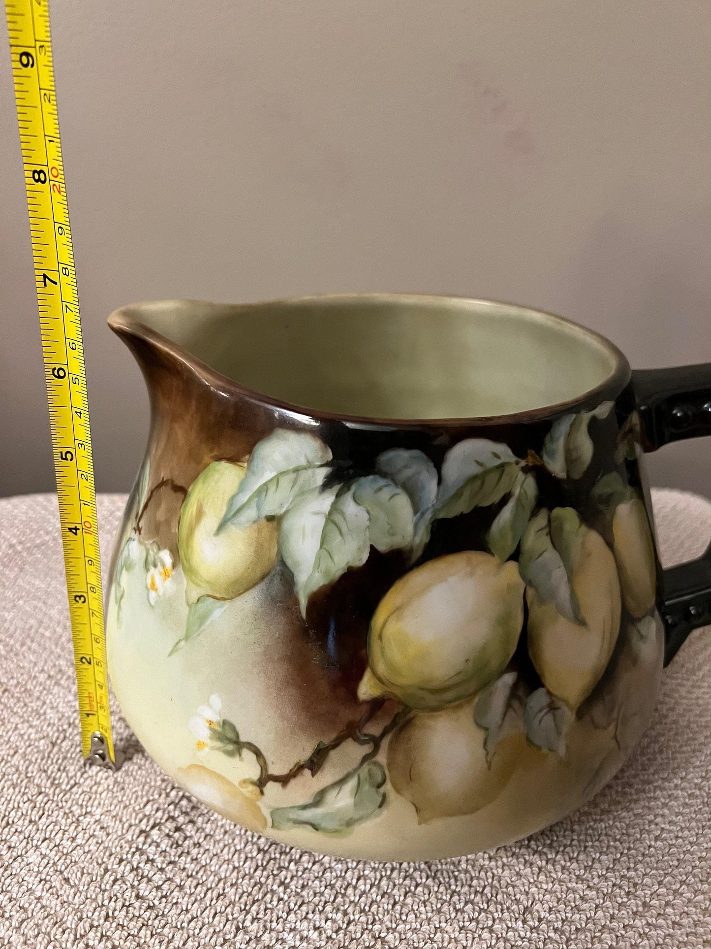 Bavarian, Hand-Painted Cider/Lemonade Pitcher/Jug with 6 cups VINTAGE