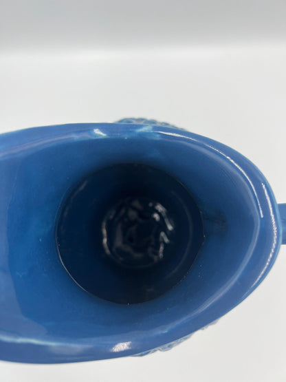 Blue Turkey Pitcher and Basin - Mid Century McCoy Pottery Set