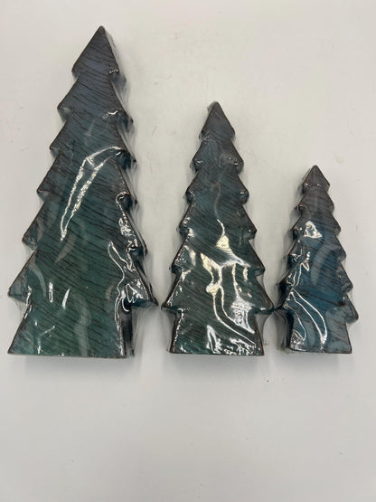 Valerie Parr Hill Candles Christmas Trees Set of 3 with Metal Sled