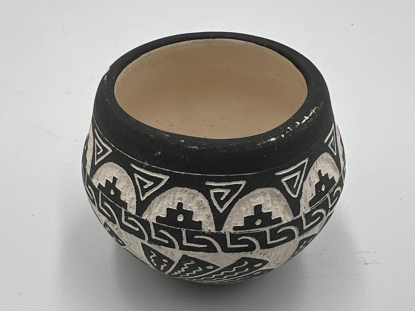 Native American Seed Pot: Vintage Acoma Pottery (Signed and Hand-Painted)