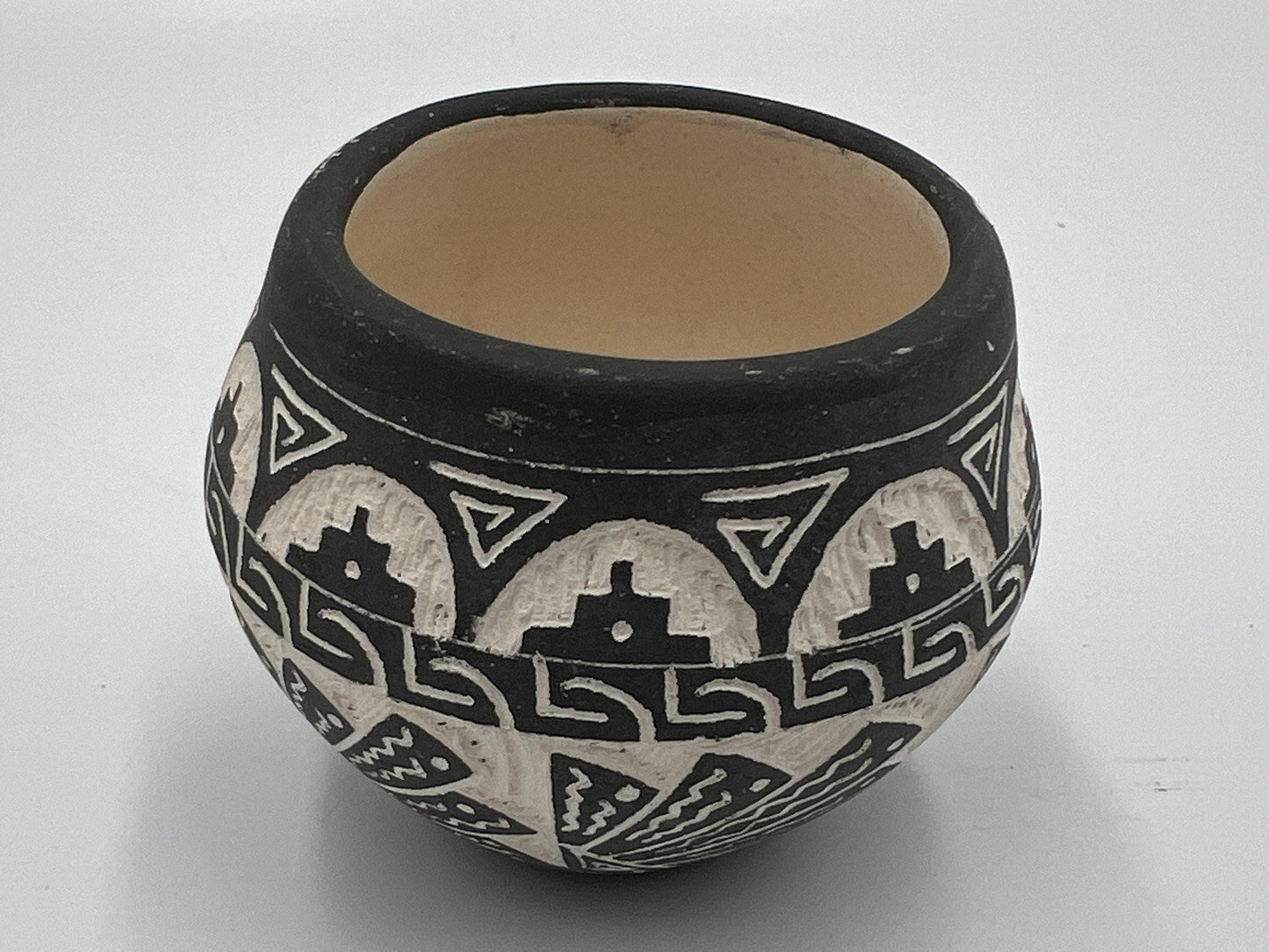 Native American Seed Pot: Vintage Acoma Pottery (Signed and Hand-Painted)