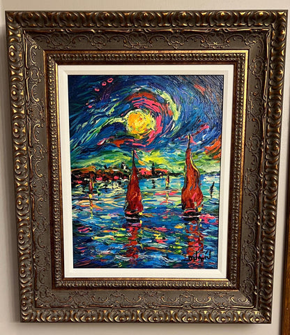 Duaiv,  Etranges Voiles, Embellished Giclee with COA and appraisal, 2018