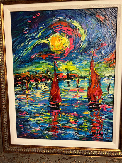 Duaiv,  Etranges Voiles, Embellished Giclee with COA and appraisal, 2018