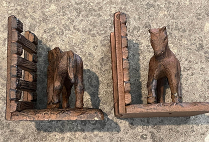 Rustic Cast Iron Horse Bookends: Heavy Duty, Fence Design