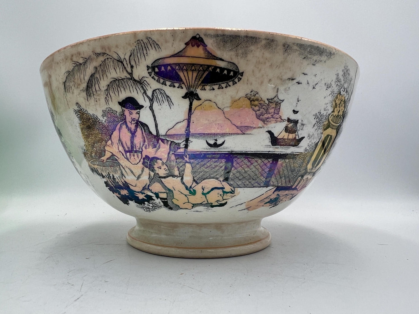 Pajong Pattern Rice Bowl: Vintage Dutch Ceramic (7.5" Diameter)