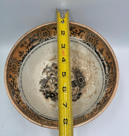 Pajong Pattern Rice Bowl: Vintage Dutch Ceramic (7.5" Diameter)