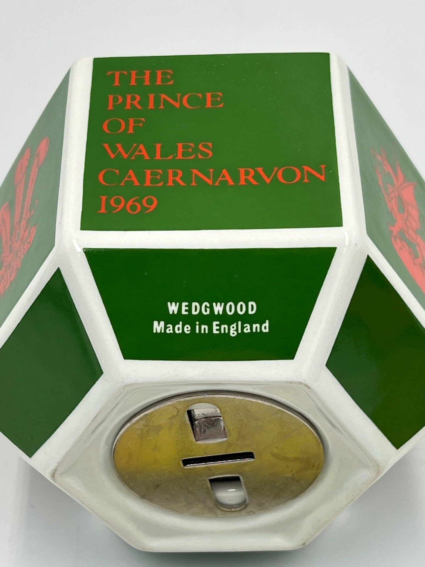 Prince Charles Investiture Bank: Vintage Wedgwood Green - Made in England