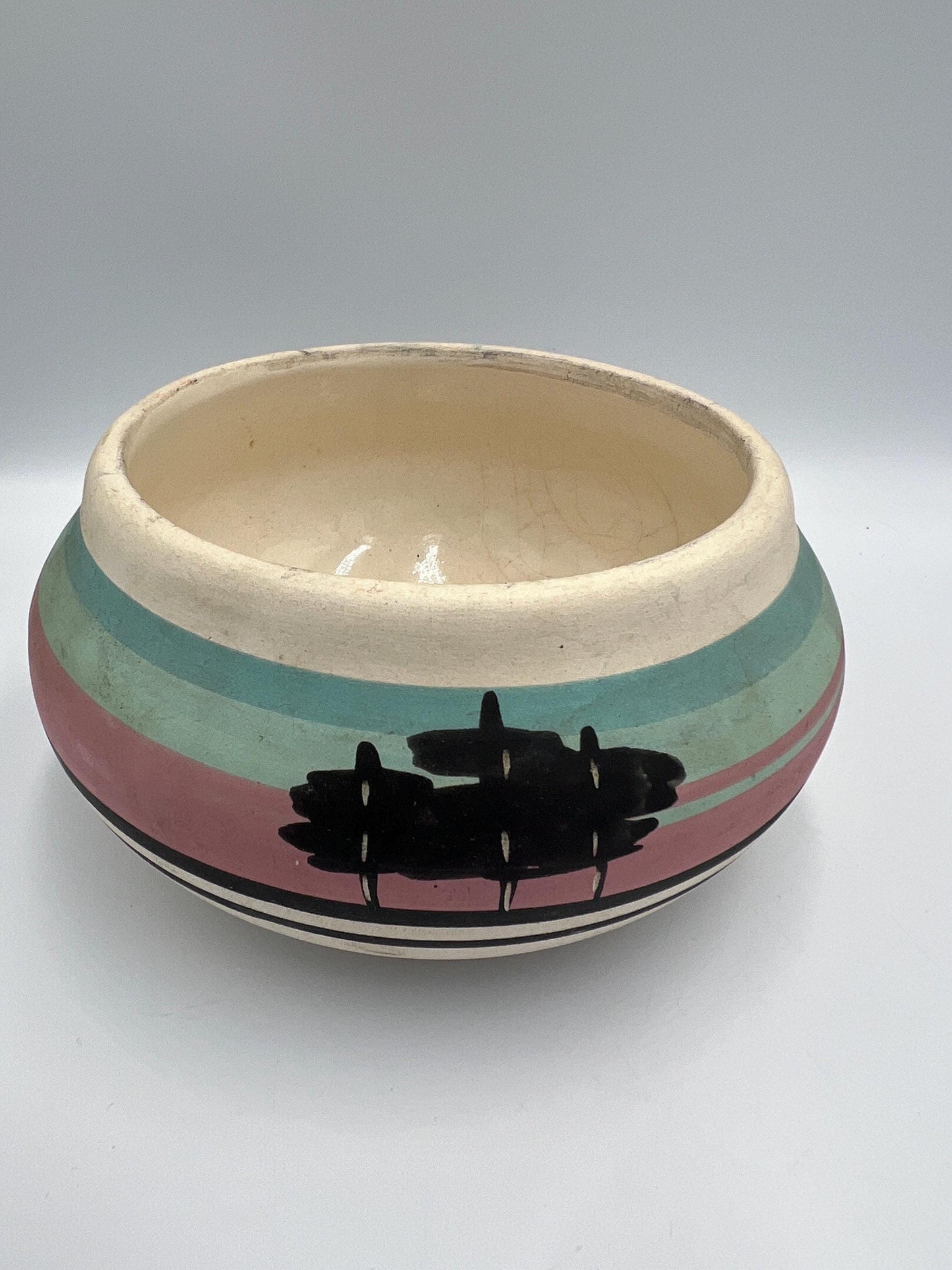 Native American Style Bowl: Rustic Handmade Clay - Southwestern Decor