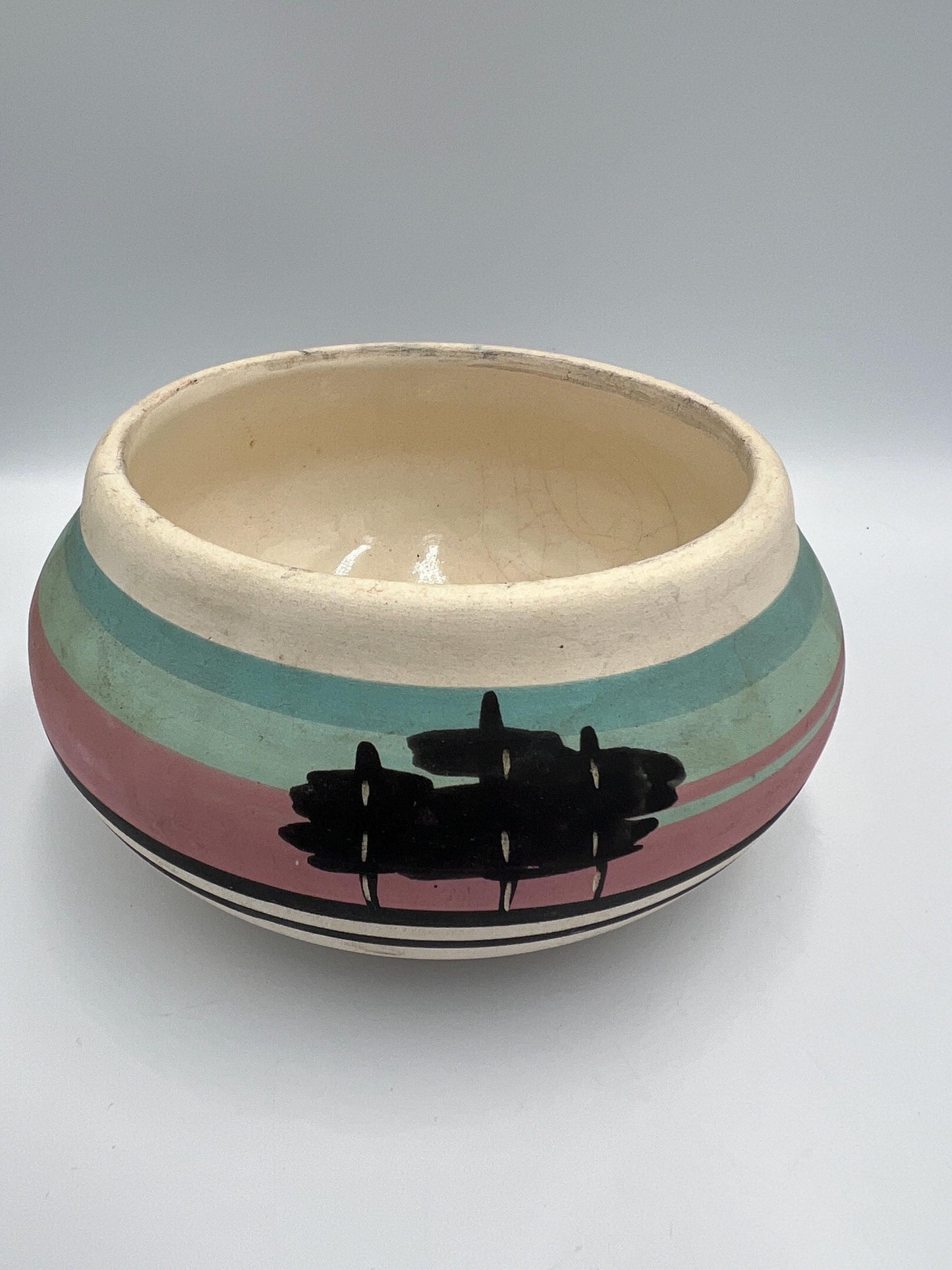 Native American Style Bowl: Rustic Handmade Clay - Southwestern Decor