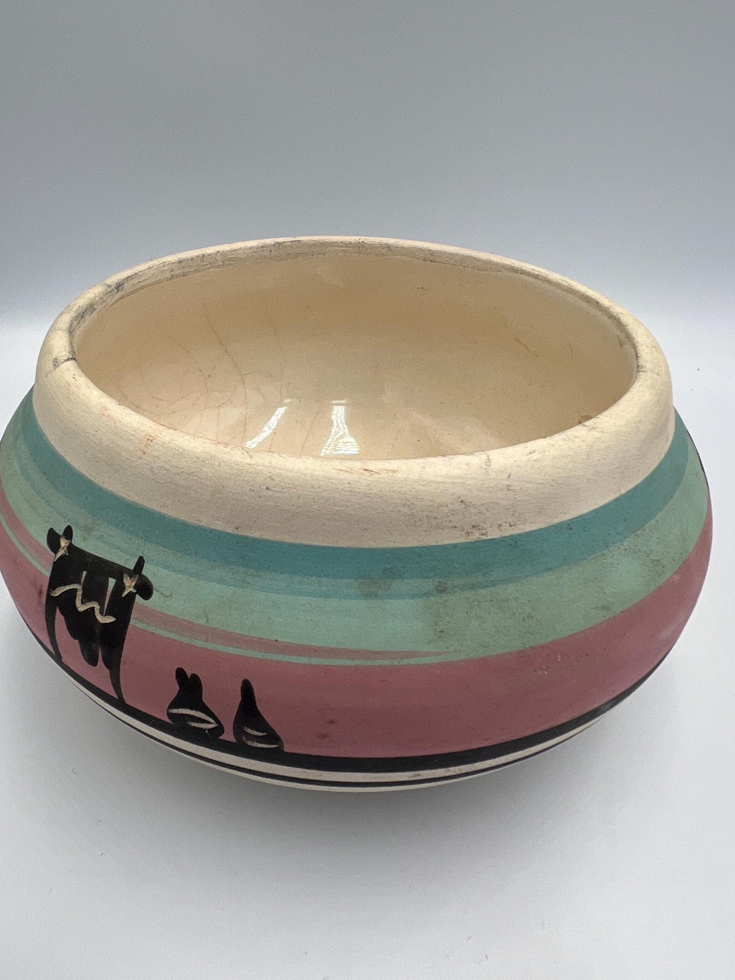 Native American Style Bowl: Rustic Handmade Clay - Southwestern Decor