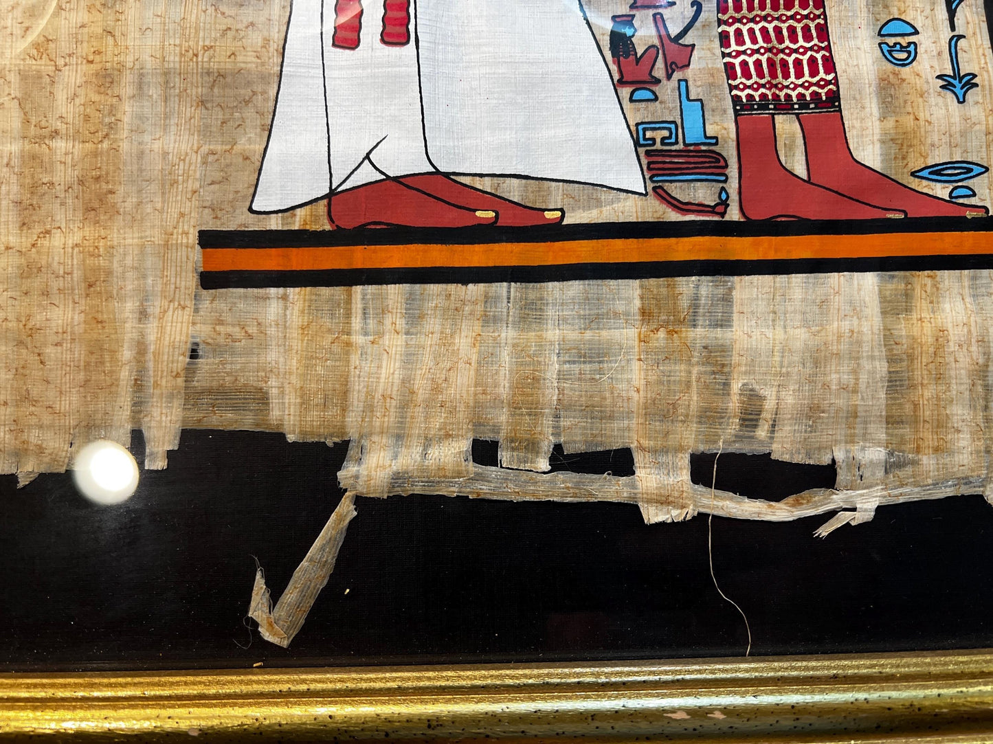 Egyptian Papyrus Painting: Hand Painted Horus and Pharaoh Art