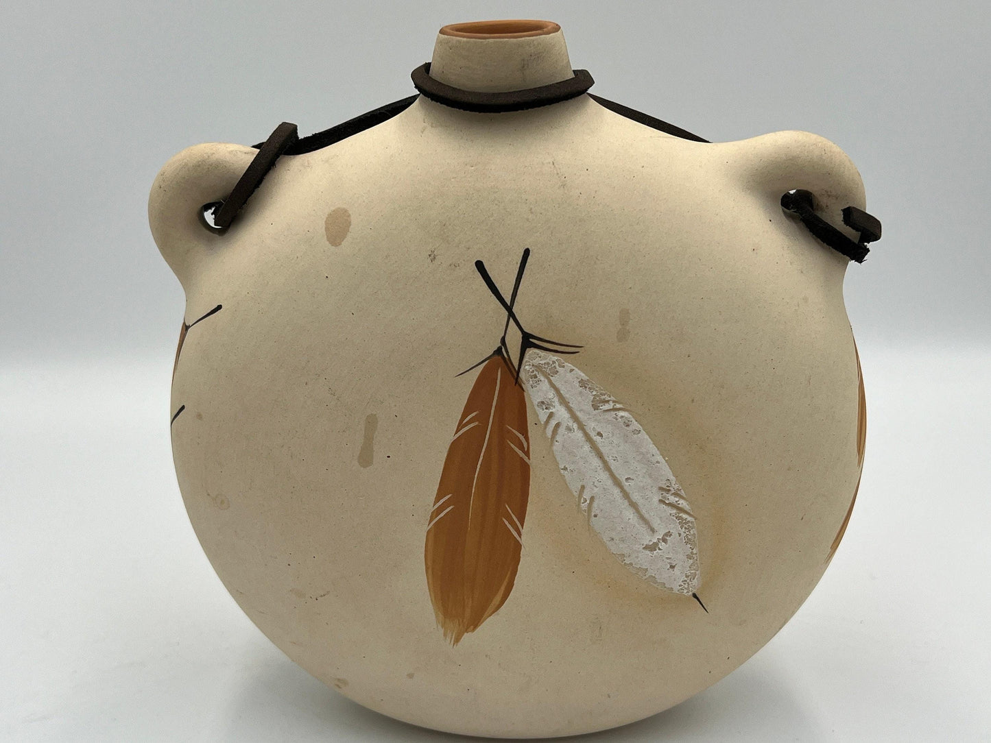 Vintage Hand-Painted Native American Pottery, Desert Pueblo 'Buckskin'